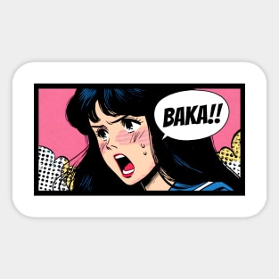 Baka! Japanese Sailor Uniform Pop Art Sticker